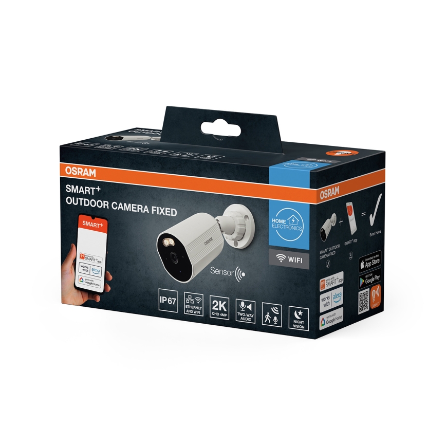 Osram - Умна външна камера със сензор 2K SMART+ 230V IP67 Wi-Fi