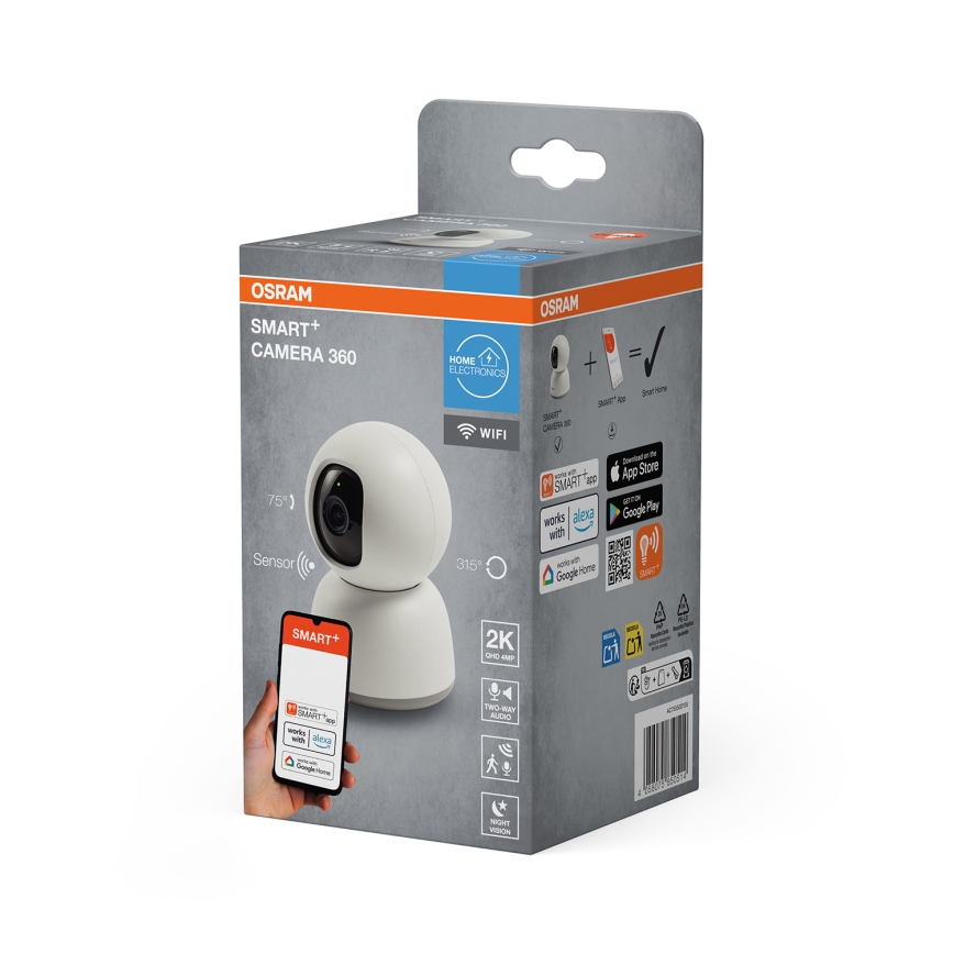 Osram - Умна вътрешна камера 360° с SMART+ 2K сензор 230V Wi-Fi