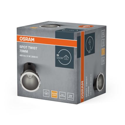 Osram - LED вградено таванно осветително тяло SPOT TWIST LED/5W/230V 3000K диаметър 7 см бяло/сребристо