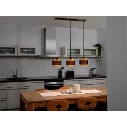 Osram - Висящ полилей DECOR HORNET 3xE27/10W/230V черен/златен