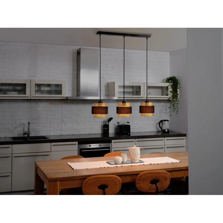 Osram - Висящ полилей DECOR HORNET 3xE27/10W/230V черен/златен