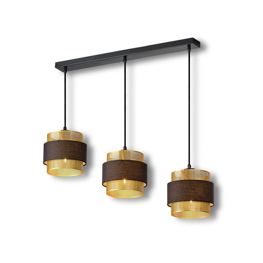 Osram - Висящ полилей DECOR HORNET 3xE27/10W/230V черен/златен