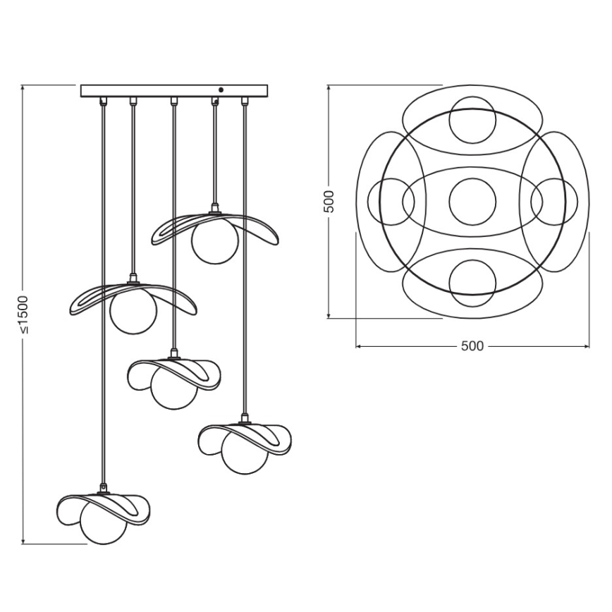 Osram - Висящ полилей на кабел DECOR PEARL 5xG9/5W/230V бежов