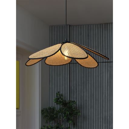 Osram - Висяща лампа на кабел DECOR RATTAN 1xE27/15W/230V Ø 69 см бежово/черно