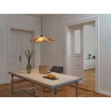 Osram - Висяща лампа на кабел DECOR RATTAN 1xE27/15W/230V Ø 69 см бежово/черно