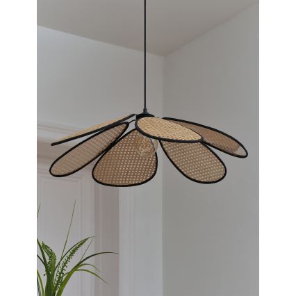 Osram - Висяща лампа на кабел DECOR RATTAN 1xE27/15W/230V Ø 69 см бежово/черно