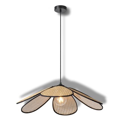 Osram - Висяща лампа на кабел DECOR RATTAN 1xE27/15W/230V Ø 69 см бежово/черно