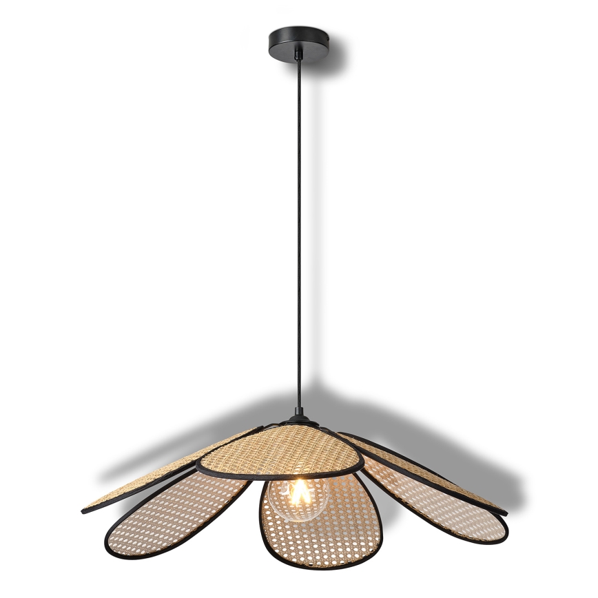 Osram - Висяща лампа на кабел DECOR RATTAN 1xE27/15W/230V Ø 69 см бежово/черно
