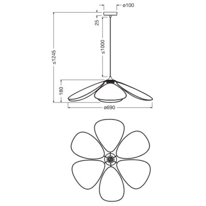 Osram - Висяща лампа на кабел DECOR RATTAN 1xE27/15W/230V Ø 69 см бежово/черно