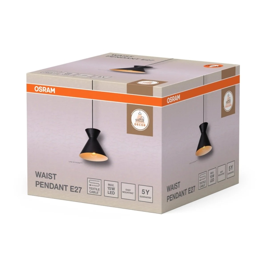 Osram - Висяща лампа на кабел DECOR WAIST 1xE27/40W/230V черна
