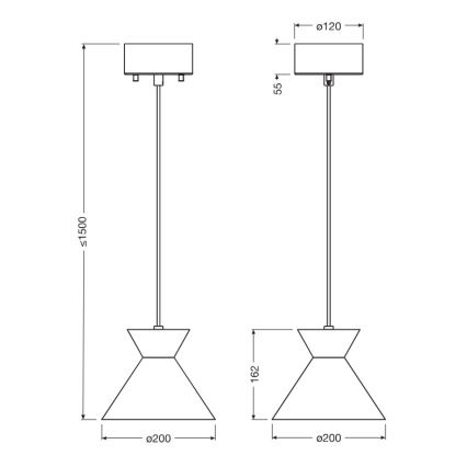 Osram - Висяща лампа на кабел DECOR WAIST 1xE27/40W/230V черна