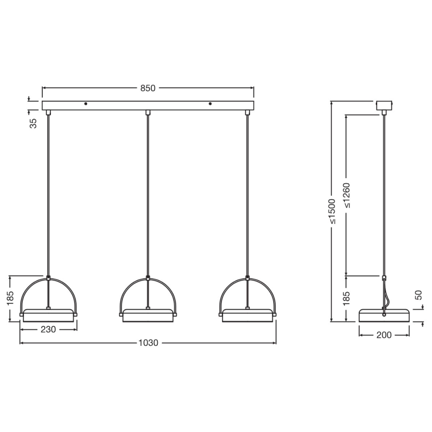 Osram - висяща LED лампа на кабел DECOR PUCK 3xLED/12W/230V CRI 90 черна