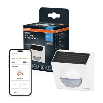 Osram - Външен соларен сензор за движение SMART+ 3,7V бял IP65 Wi-Fi 800 mAh
