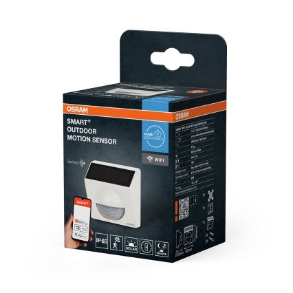 Osram - Външен соларен сензор за движение SMART+ 3,7V бял IP65 Wi-Fi 800 mAh