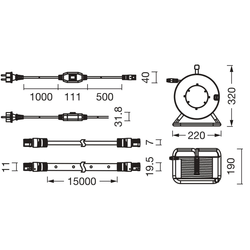 Osram - Външна LED лента FLEX 15m LED/110W/230V IP65
