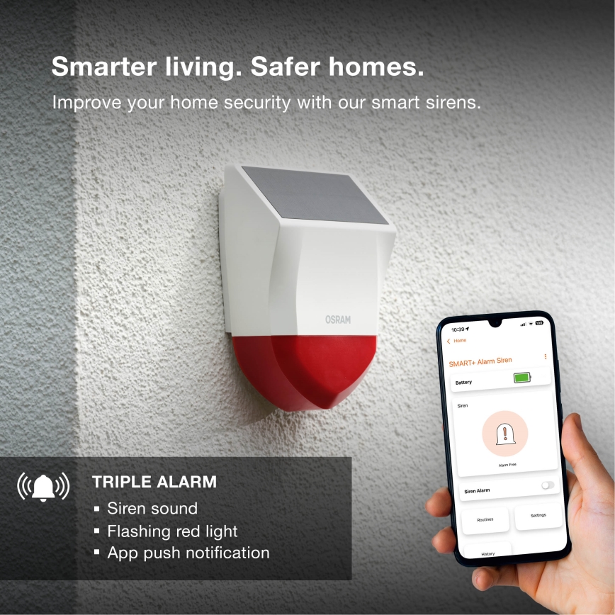 Osram - Външна соларна аларма SMART+ 5V IP65 Wi-Fi