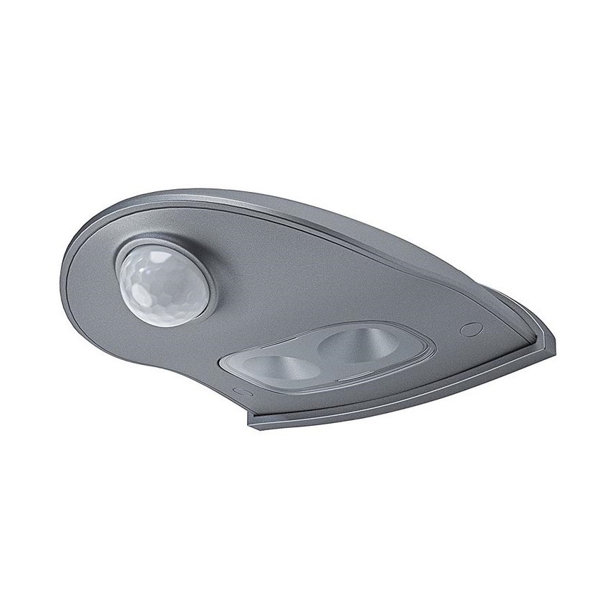 Osram - LED външно стенно осветително тяло с датчик DOORLED LED/0,5W/3xAA IP54 сребристо