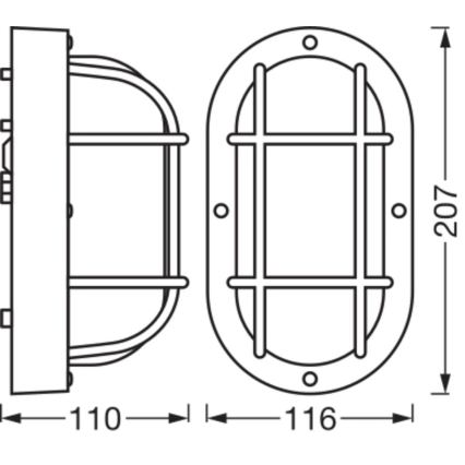 Osram - Външно стенно осветително тяло BULKHEAD 1xE27/10W/230V IP54 бяло