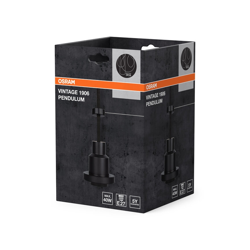 Osram - Захранващ кабел PENDULUM 1xE27/40W/230V черен