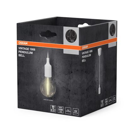 Osram - Захранващ кабел PENDULUM BELL 1xE27/15W/230V бял