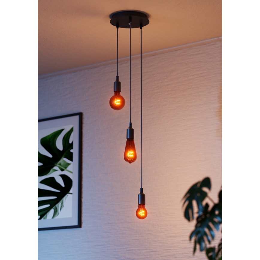 Osram - Захранващ кабел PENDULUM BELL 1xE27/15W/230V черен
