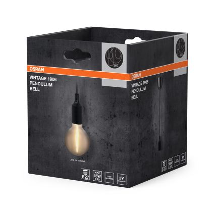 Osram - Захранващ кабел PENDULUM BELL 1xE27/15W/230V черен