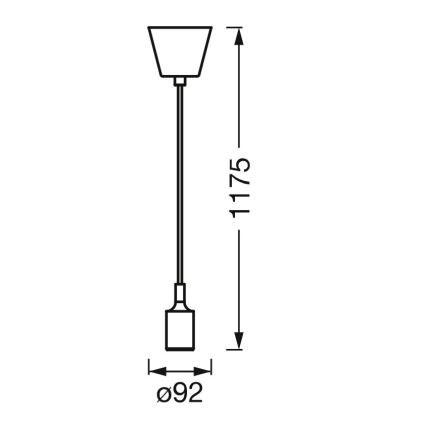 Osram - Захранващ кабел PENDULUM BELL 1xE27/15W/230V черен