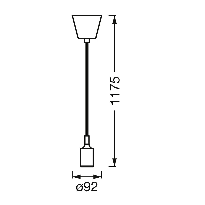 Osram - Захранващ кабел PENDULUM BELL 1xE27/15W/230V черен