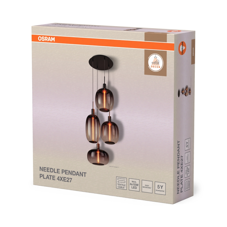 Osram - Захранващ кабел за NEEDLE PENDANT 4xE27/25W/230V, антрацит