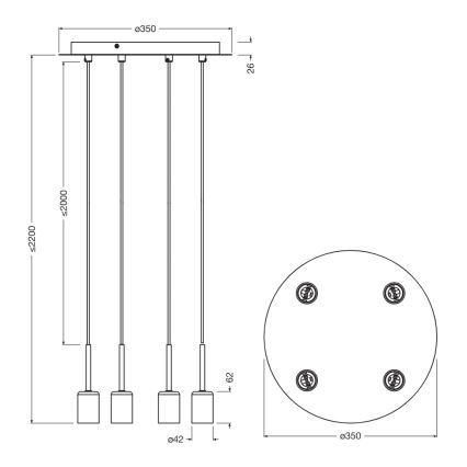 Osram - захранващ кабел за NEEDLE PENDANT 4xE27/25W/230V бежов