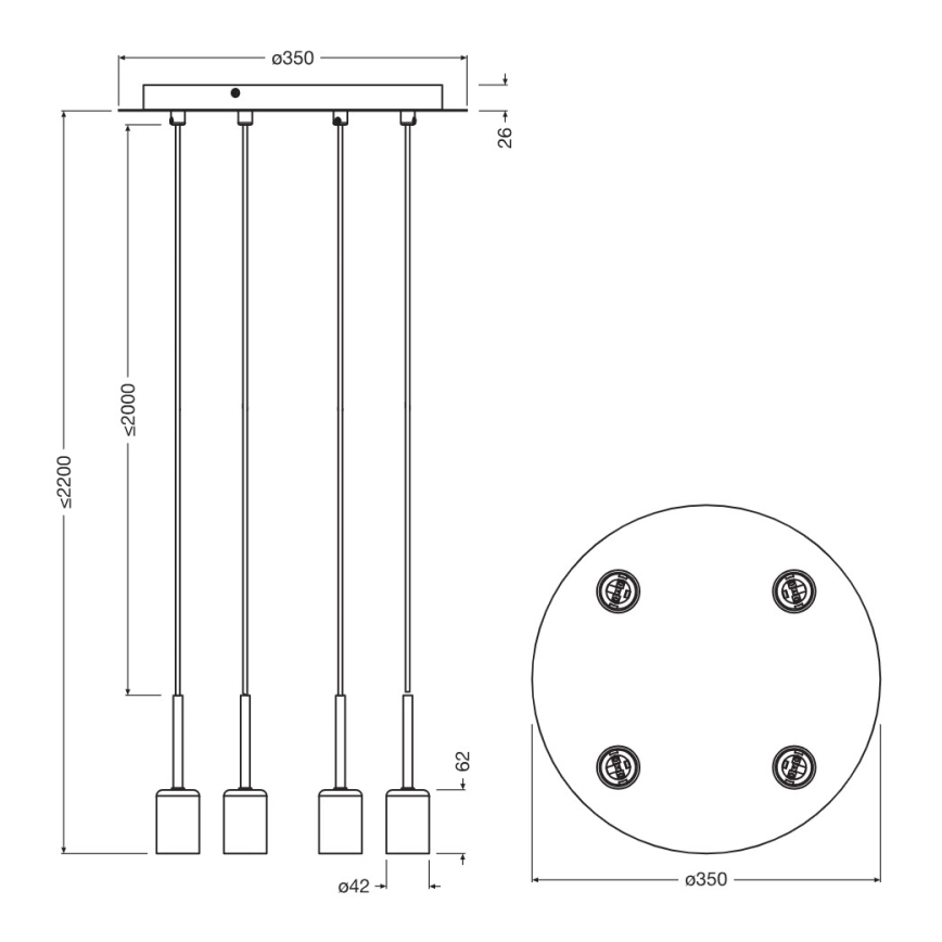 Osram - захранващ кабел за NEEDLE PENDANT 4xE27/25W/230V бежов