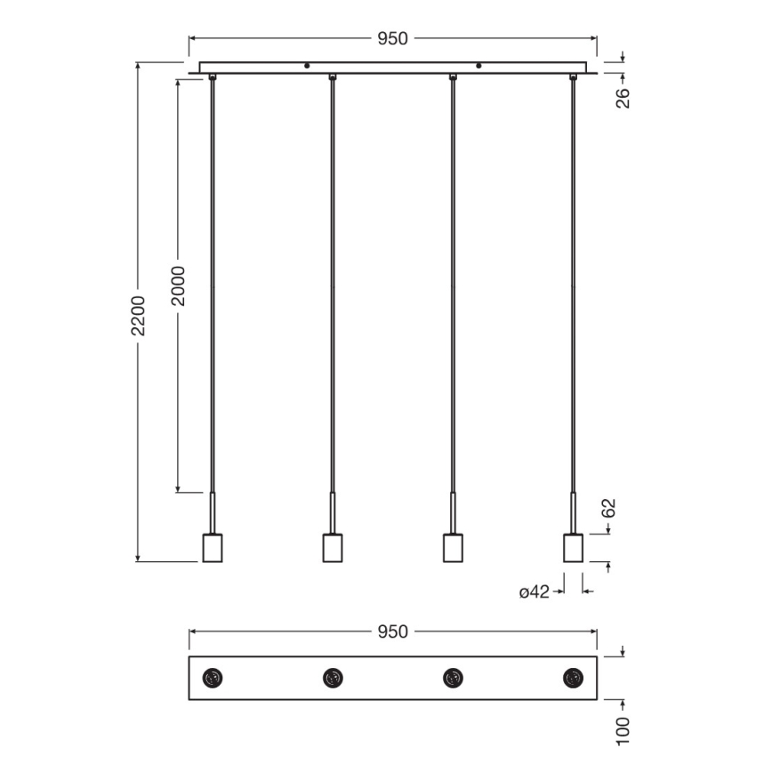 Osram - Захранващ кабел за NEEDLE PENDANT 4xE27/25W/230V бежов