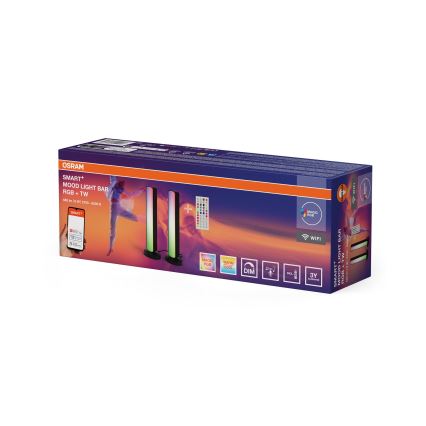 Osram - комплект 2x димируема настолна лампа LED RGBW MOOD LIGHT LED/4W/230V 2700-6500K Wi-Fi + дистанционно управление