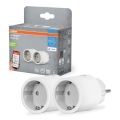Osram - Комплект 2x умна розетка SMART+ MATTER SCHUKO 2300W/230V/10A Wi-Fi бяла