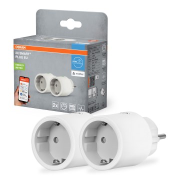 Osram - Комплект 2x умна розетка SMART+ MATTER SCHUKO 2300W/230V/10A Wi-Fi бяла