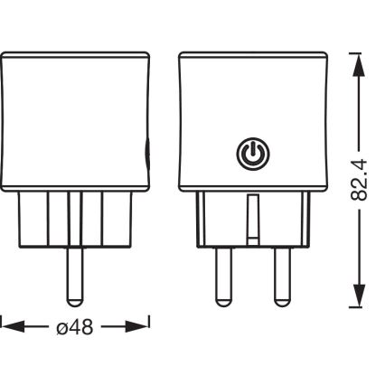 Osram - Комплект 2x умна розетка SMART+ MATTER SCHUKO 2300W/230V/10A Wi-Fi бяла