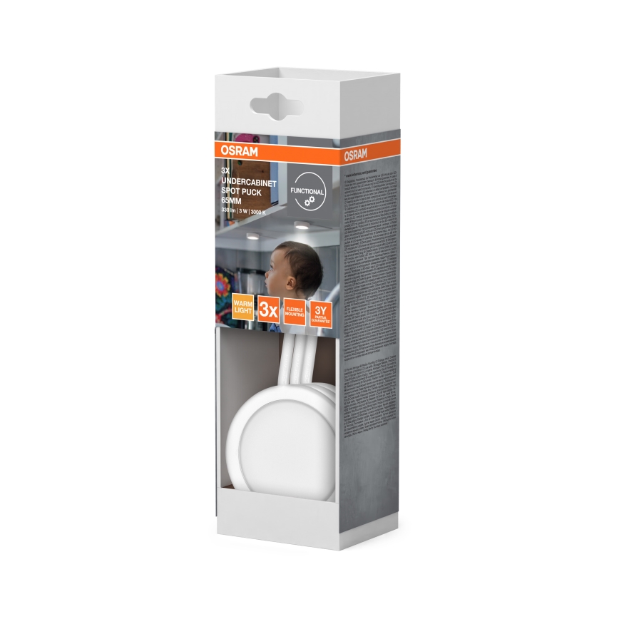 Osram - Комплект 3x LED подшкафни осветителни тела UNDERCABINET LED/3W/230V 3000K бели