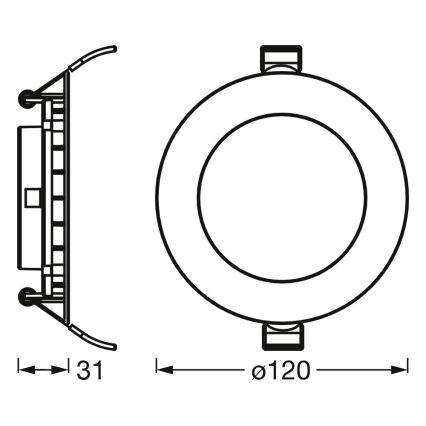 Osram - комплект от 3 вградени LED осветителни тела SPOT LED/8W/230V 3000K, Ø 12 см, бели