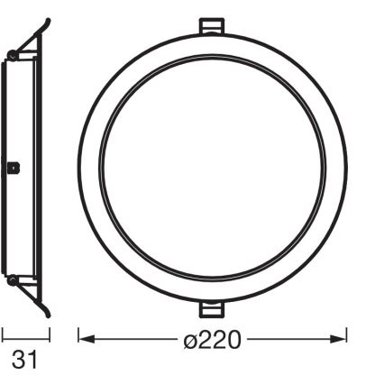 Osram - Комплект от 6 бр. вградени LED осветителни тела ESSENTIAL LED/18W/230V 4000K, диаметър 22 см, бели