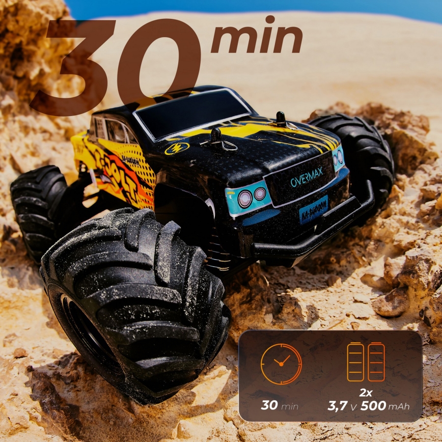 Overmax - радиоуправляема кола X-JOLT, 1000 mAh, черно/жълто