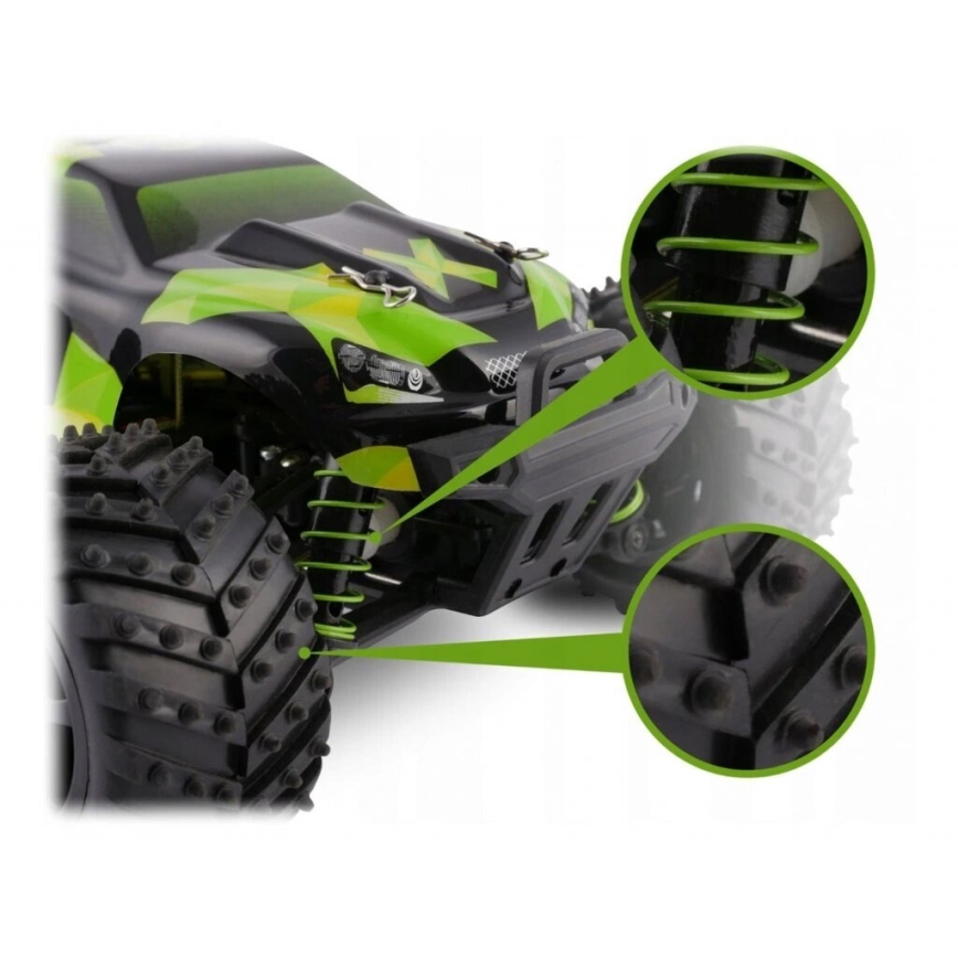 Overmax - радиоуправляема кола X-MONSTER 3.0 1700 mAh черна/зелена