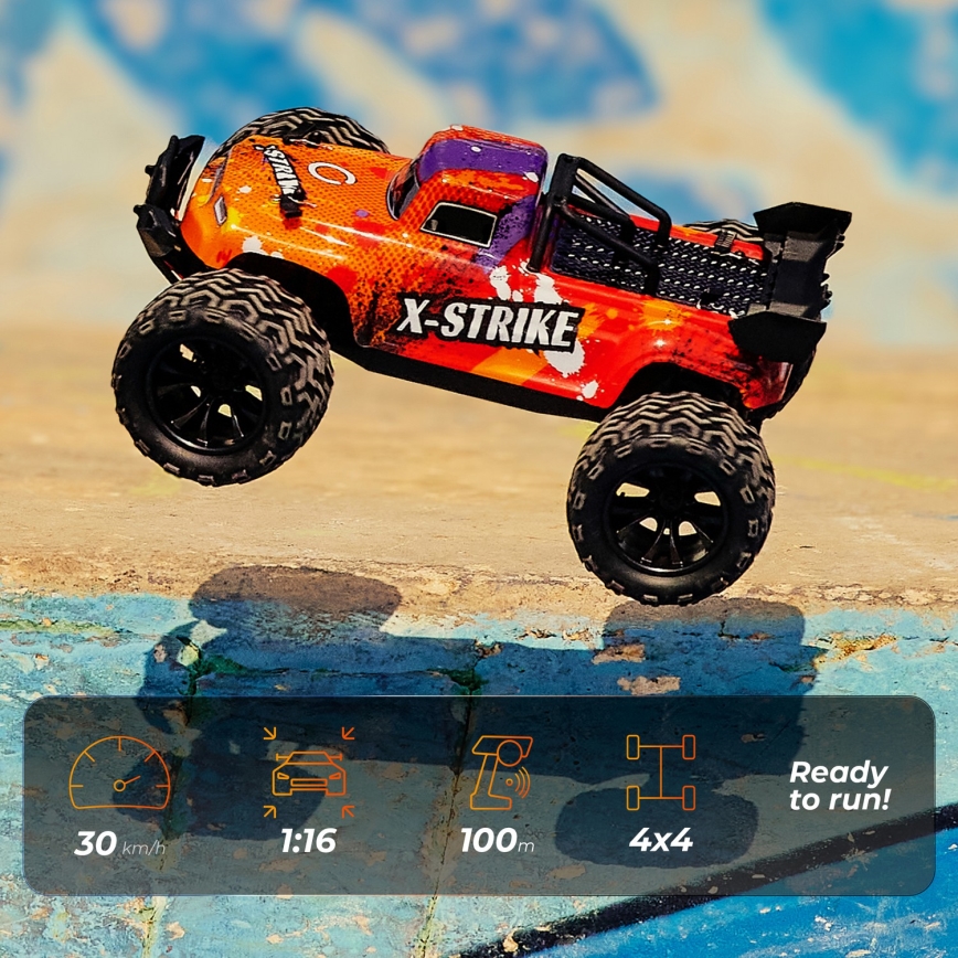 Overmax - радиоуправляема кола X-STRIKE 3000 mAh черна/оранжева