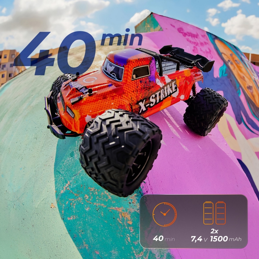 Overmax - радиоуправляема кола X-STRIKE 3000 mAh черна/оранжева
