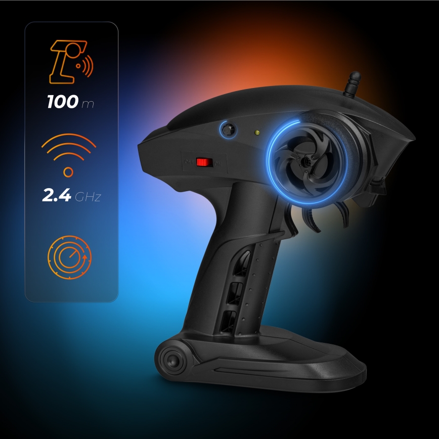 Overmax - радиоуправляема кола X-MONSTER 3.5, 1700 mAh, черна/червена/зелена