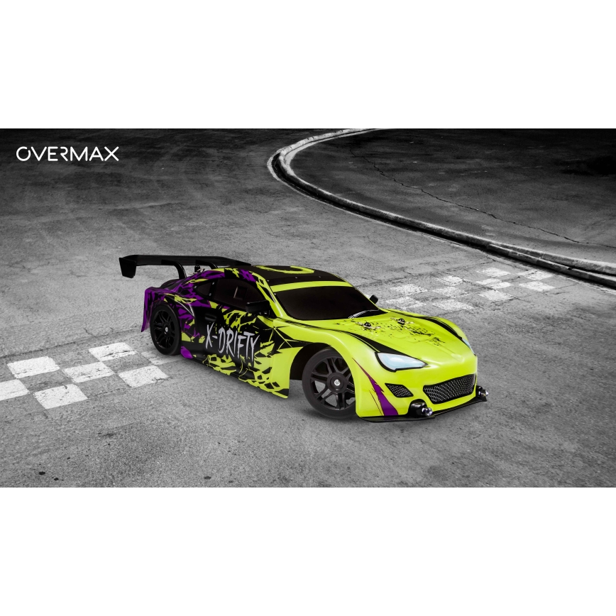 Overmax - RC дрифт автомобил с дистанционно управление X-DRIFT 1000 mAh жълт/лилав
