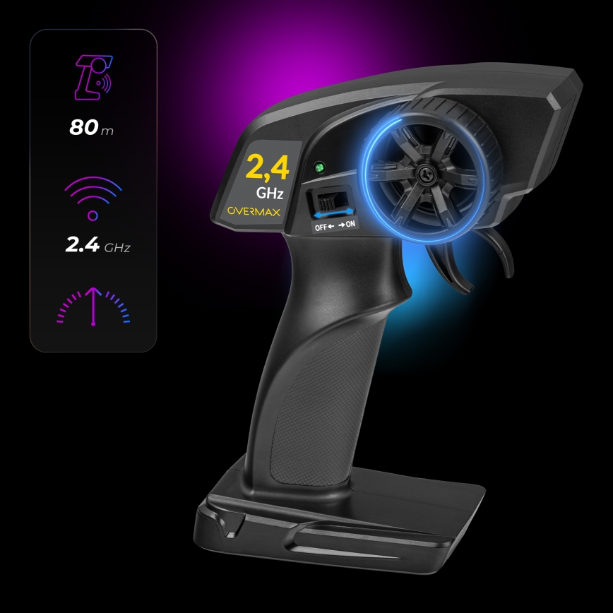 Overmax - RC дрифт автомобил с дистанционно управление X-DRIFT 1000 mAh жълт/лилав