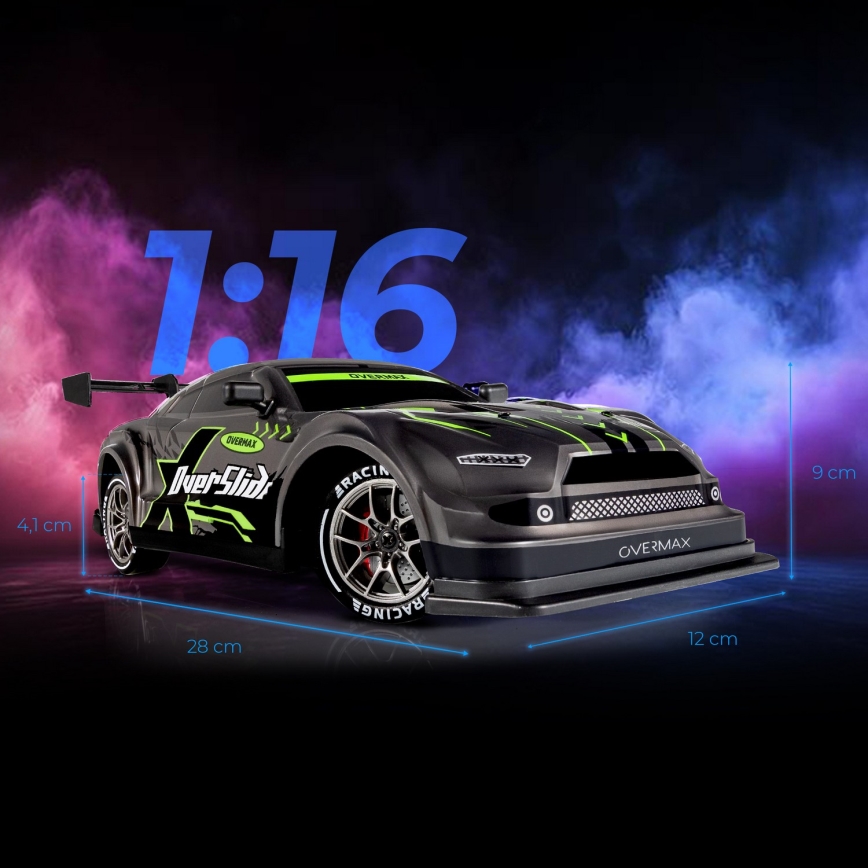 Overmax - радиоуправляем дрифт автомобил X-OVERSLIDE 1000 mAh черен/зелен/син/червен