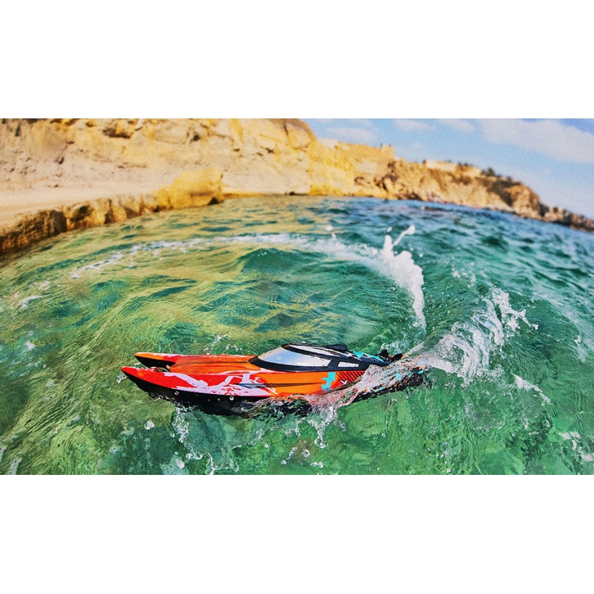 Overmax - RC лодка с дистанционно управление X-TIDE 2400 mAh черна/оранжева