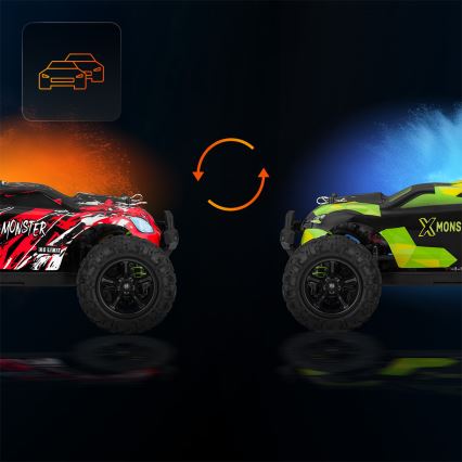 Overmax - RC кола с дистанционно управление 2 в 1 X-MONSTER 3.5 1700 mAh черна/червена/зелена