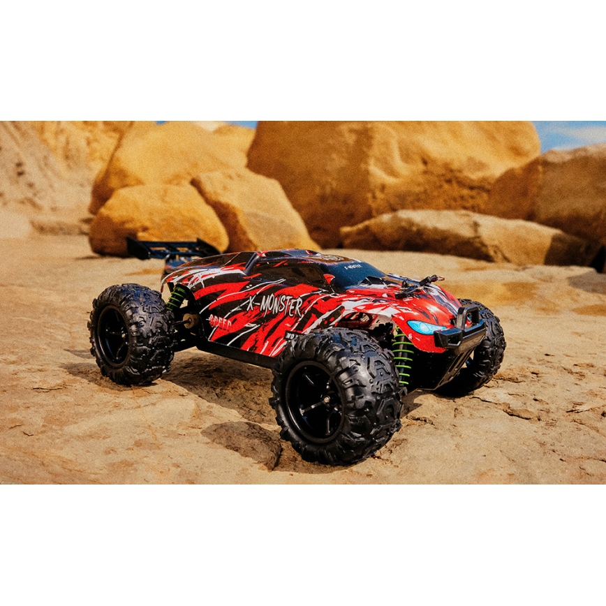 Overmax - RC кола с дистанционно управление 2 в 1 X-MONSTER 3.5 1700 mAh черна/червена/зелена